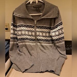 Cardigan Size Medium with zipper. Very cozy and soft.